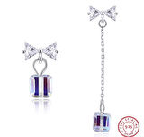 Monemel Kristal Taşlı Küp Küpe Gümüş (Altın Kaplama)