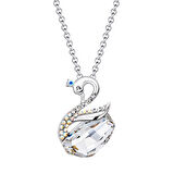 Monemel Seffaf Swarovski Taşlı Kuğu Kolye