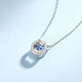 Monemel Swarovski  Mavi Sparkling Dance Kolye (Altın Kaplama)