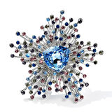Monemel Swarovski Yaka İğnesi - Kolye (Altın Kaplama)