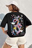 Dragon Unisex Siyah Oversize T-Shirt - Özgün Baskı ve Geniş Kesim