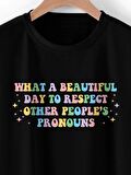 Beautiful Siyah Oversize Baskılı T-Shirt - Unisex