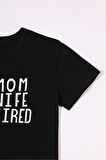 Super Mom Unisex Siyah Oversize T-Shirt - Özgün Baskı ve Geniş Kesim
