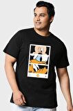 Siyah Oversize Baskılı T-Shirt - Unisex