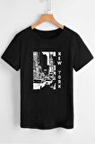 New York Siyah Oversize Baskılı T-Shirt - Unisex