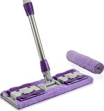 QASULYedek Mikrofiber Bezli Mandallı Mop, Sıkıştırmalı, Uzayabilir Teleskopik Saplı, 360 Derece Dönebilir Zemin ve Duvar Temizlik