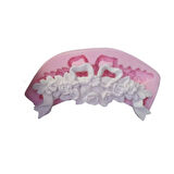Kurdele Gül Çiçekli 15cm Aplik Dekor Silikon Kalıp K-032, Polyester Çimento Mum Alçı Kalıbı