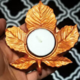 Çınar Yaprağı Tealight Mumluk Yaprak Silikon Kalıp K-109, Polyester Taş Tozu Çimento Alçı Kalıbı