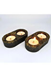 10cm Ikili Tealight Mumluk Silikon Kalıp K-1215, Kokulu Taş Sabun Alçı Mum Kalıbı