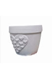 Kalp Kabartmalı 10,5cm Saksı Silikon Kalıp K-1277, Taş Tozu Polyester Çimento Alçı Kalıbı
