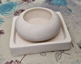 Kare Altlık ve Yuvarlak Tealight Mumluk Silikon Kalıp K-1366, Kokulu Taş Alçı Polyester Beton Kalıbı