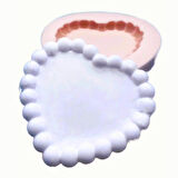 13cm Kalp Buble Taban Sunumluk çerçeve Mum Tabağı Altlığı Silikon Kalıp K-1377