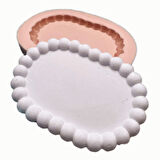 16cm Oval Buble Taban Sunumluk çerçeve Mum Tabağı Altlığı Silikon Kalıp K-1378