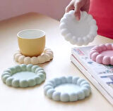 12,9cm Yuvarlak Bubble Taban Sunumluk çerçeve Mum Tabağı Altlığı Silikon Kalıp K-1379