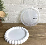13,6cm Yuvarlak Bubble Taban Sunumluk çerçeve Mum Tabağı Altlığı Silikon Kalıp K-1380