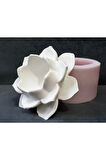 14,5cm Sukulent Lotus Nilüfer Çiçek Mumluk Tealight Silikon Kalıp K-1388