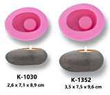 2'li Çakıl Taşı Tealight Mumluk Silikon Kalıp Seti K-1392, Kokulu Taş Sabun Alçı Mum Kalıbı