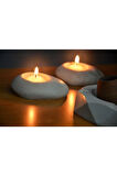 2'li Çakıl Taşı Tealight Mumluk Silikon Kalıp Seti K-1392, Kokulu Taş Sabun Alçı Mum Kalıbı