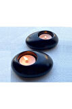 2'li Çakıl Taşı Tealight Mumluk Silikon Kalıp Seti K-1392, Kokulu Taş Sabun Alçı Mum Kalıbı
