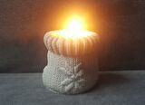 Örgü Çorap Tealight Mumluk 7 Cm Silikon Kalıp K-367