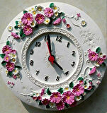 Gül Çiçek Kabartmalı Saat 20 Cm Silikon Kalıp K-516