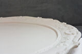 Gül Çiçek Yaprak Dekorlu 40 Cm Oval Tepsi Silikon Kalıp K-548