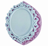 Çiçek Kabartmalı 23cm Tepsi Mumluk Sunumluk Çerçeve Silikon Kalıp K-771