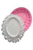 25cm Yaprak Kabartmalı Çerçeve Silikon Kalıp K-806, Kokulu Taş Ve Alçı Ile Kullanılır