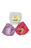 Kız Bebek Çocuk Desenli Sevimli 3 Lü Alıştırma Külodu 035-60155-003