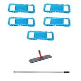 Makarna Şönil Kuru Nemli Palet Tablet Mop Yedek Seti Takımı - 5 ad Mop + Mop Tutucu + Sap - 40 Cm.