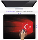 40X30cm Gaming Oyuncu Mousepad Kaymaz Kauçuk Taban Dikişli Kenar Türk Bayrağı MP014030