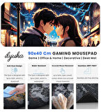 90x40 Anime Love XXL Büyük Boy ilyuka MP049040 Gaming Mousepad Dikişli Kenar Kaymaz Taban 90x40cm