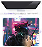 40X30cm Gaming Oyuncu Mousepad Kaymaz Kauçuk Taban Dikişli Kenar Cyberpunk Samurai MP054030