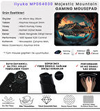 40X30cm Gaming Oyuncu Mousepad Kaymaz Kauçuk Taban Dikişli Kenar Majestic Mountain MP064030