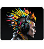 40X30cm Gaming Oyuncu Mousepad Kaymaz Kauçuk Taban Dikişli Kenar Music Style MP084030