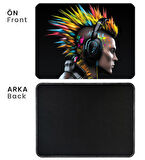 40X30cm Gaming Oyuncu Mousepad Kaymaz Kauçuk Taban Dikişli Kenar Music Style MP084030
