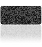 Black Topography Map MP107030 ilyuka Gaming Oyuncu Mousepad 70X30cm