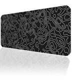 Black Topography Map ilyuka MP109040 XXL Büyük Boy Gaming Oyuncu Mousepad 90X40cm