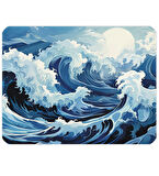 40X30cm Gaming Oyuncu Mousepad Kaymaz Kauçuk Taban Dikişli Kenar Ocean Storm MP144030