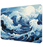 40X30cm Gaming Oyuncu Mousepad Kaymaz Kauçuk Taban Dikişli Kenar Ocean Storm MP144030