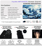 40X30cm Gaming Oyuncu Mousepad Kaymaz Kauçuk Taban Dikişli Kenar Ocean Storm MP144030