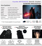 40X30cm Gaming Oyuncu Mousepad Kaymaz Kauçuk Taban Dikişli Kenar Darth Vader MP184030