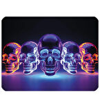 40X30cm Gaming Oyuncu Mousepad Kaymaz Kauçuk Taban Dikişli Kenar Bright Skull MP204030