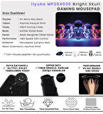 40X30cm Gaming Oyuncu Mousepad Kaymaz Kauçuk Taban Dikişli Kenar Bright Skull MP204030