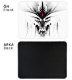 40X30cm Gaming Oyuncu Mousepad Kaymaz Kauçuk Taban Dikişli Kenar White Monster MP214030