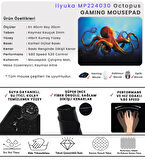 40X30cm Gaming Oyuncu Mousepad Kaymaz Kauçuk Taban Dikişli Kenar Octopus MP224030