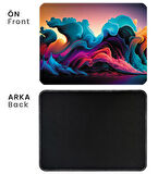 40X30cm Gaming Oyuncu Mousepad Kaymaz Kauçuk Taban Dikişli Kenar Colorful Waves MP244030