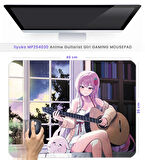 40X30cm Gaming Oyuncu Mousepad Kaymaz Kauçuk Taban Dikişli Kenar Anime Guitarist Girl MP254030