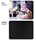 40X30cm Gaming Oyuncu Mousepad Kaymaz Kauçuk Taban Dikişli Kenar Anime Guitarist Girl MP254030