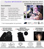 40X30cm Gaming Oyuncu Mousepad Kaymaz Kauçuk Taban Dikişli Kenar Anime Guitarist Girl MP254030